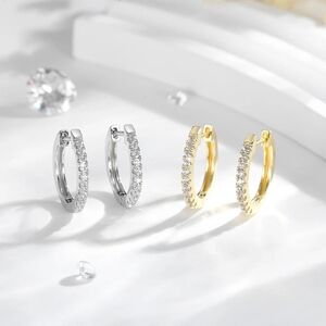 Dazzling Silver and Gold Crystal Hoop Earrings